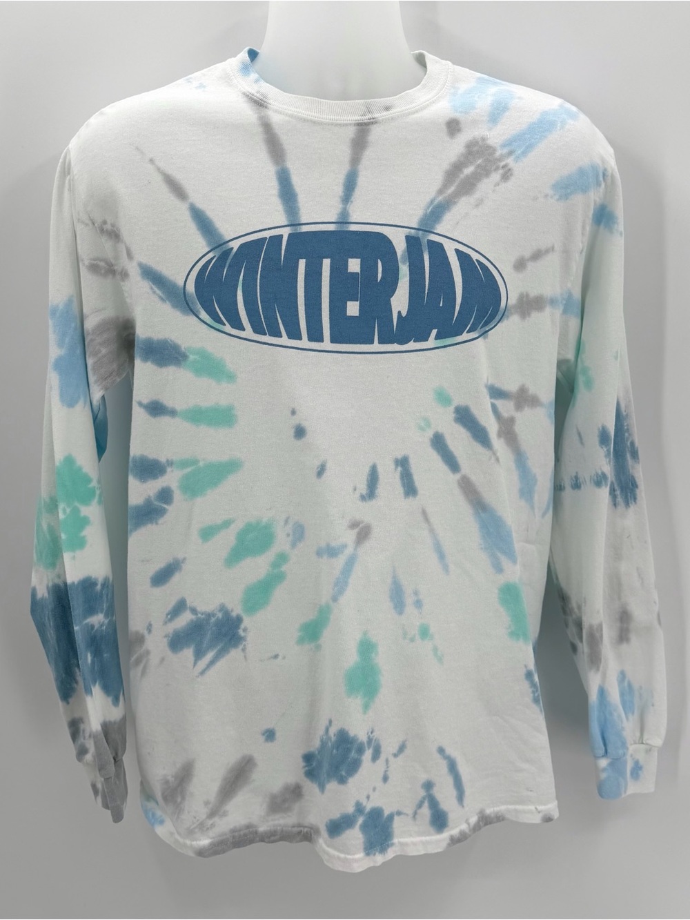 WINTERJAM Tshirt Adult M Concert Tour Tee Long Sleeve Tie Dye Blue White Graphic
